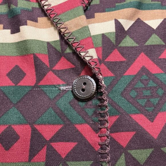 Vtg CHU South Western Aztec Blazer Jacket Womens Medium Native Tribal Navajo 90s - Picture 3 of 11